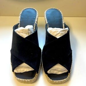 Vince Espadrille Sandal, size 8, black leather